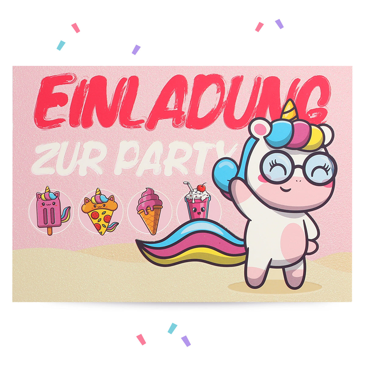 10x Prinzessin Einhorn Einladungskarten A6 - Rosa Mädchen Geburtstagseinladungen